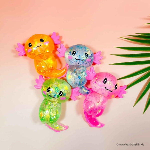 Squeeze Squishy Axolotl Glitter 