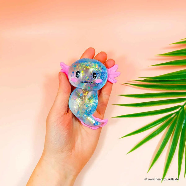 Squeeze Squishy Axolotl Glitter 