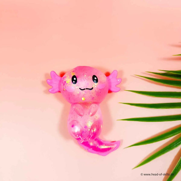 Squeeze Squishy Axolotl Glitter 