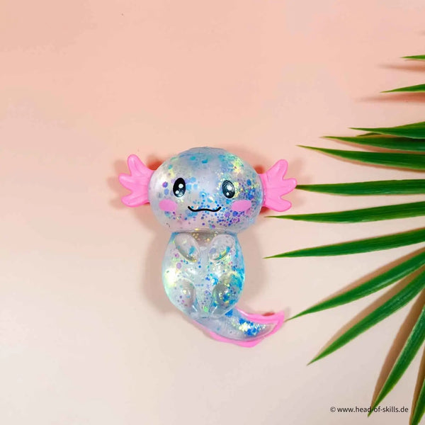 Squeeze Squishy Axolotl Glitter 
