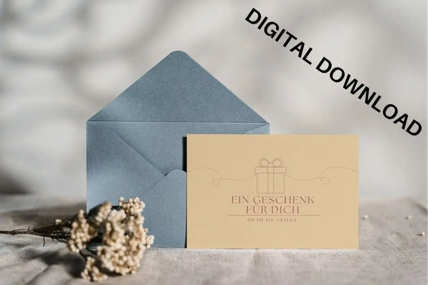 Wertgutschein Beige & Geschenk-Motiv Digital (PDF) 
